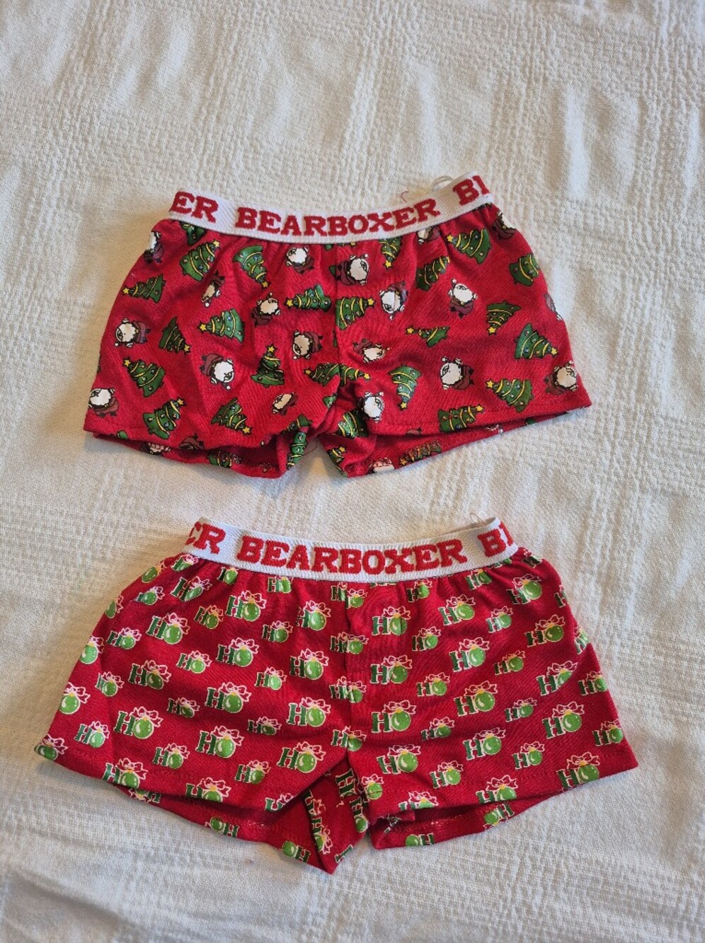 Build a Bear boxer shirts, Christmas design, Holiday tail hole on back EUC